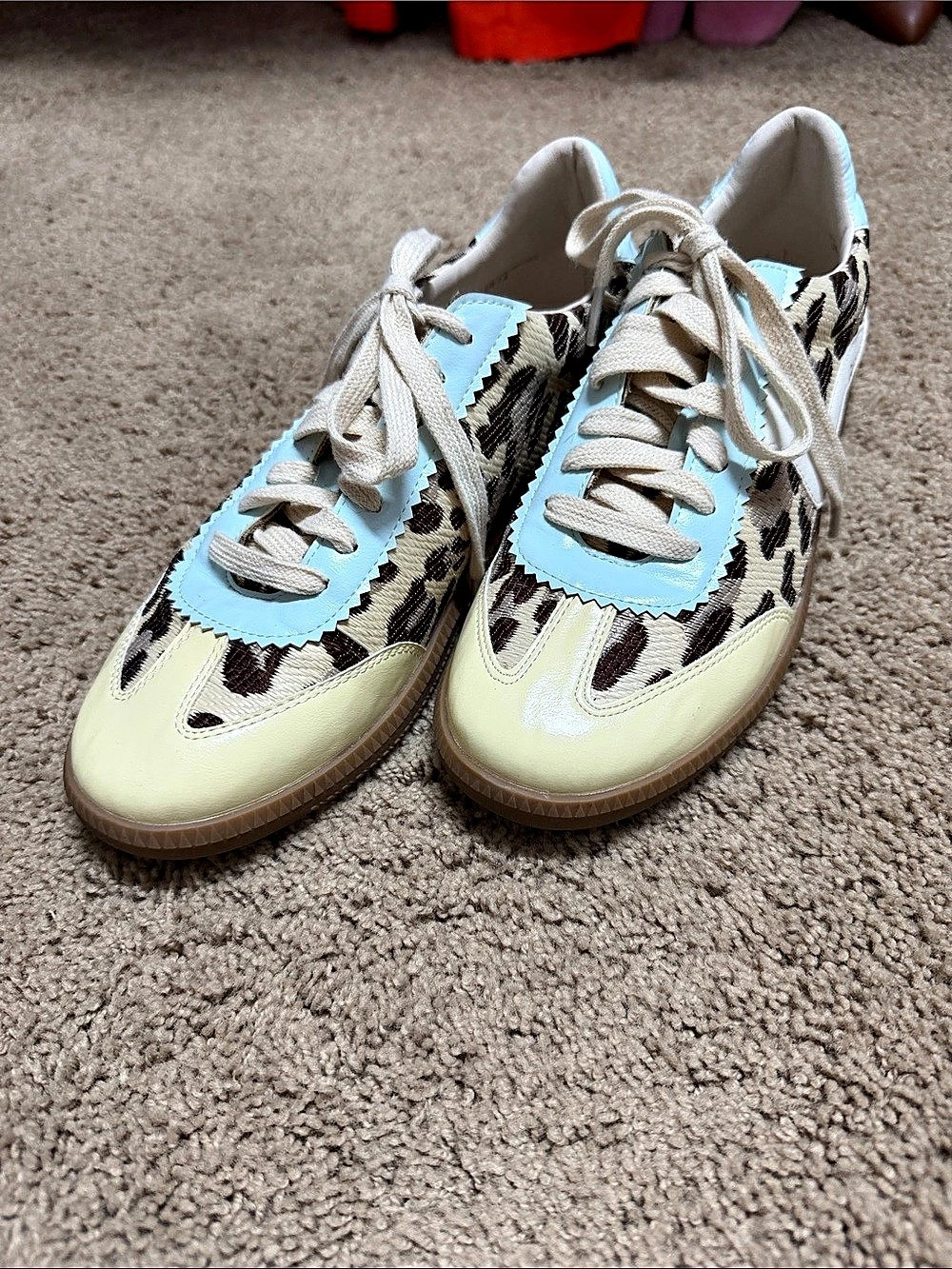 Oasis society Dax Sneaker Women's Animal Print Sneakers in Cream & Brown